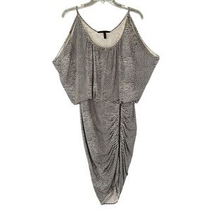 BCBG MAX AZRIA “DORIS” Bodycon Blouson Dress Reptile Print Slinky Size Small